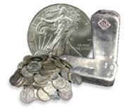 Buy Silver Icon with assordered silver coins and bars