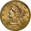 1908 Coronet Motto $5 NGC MS-66 (003600486011)